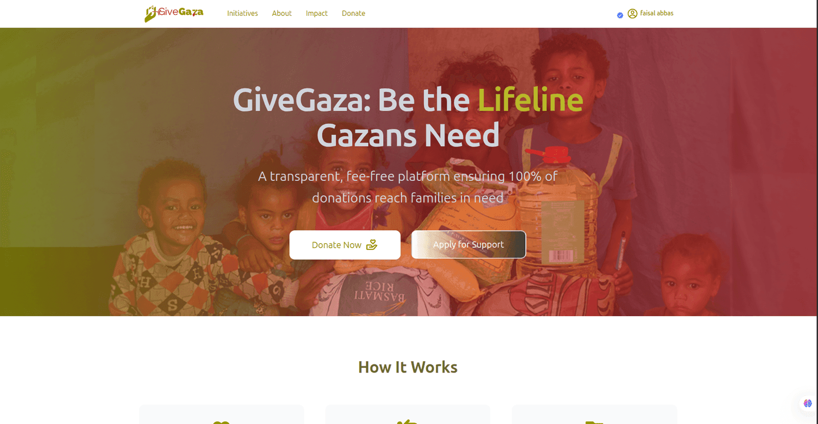 Give Gaza — project by Faisal Abbas